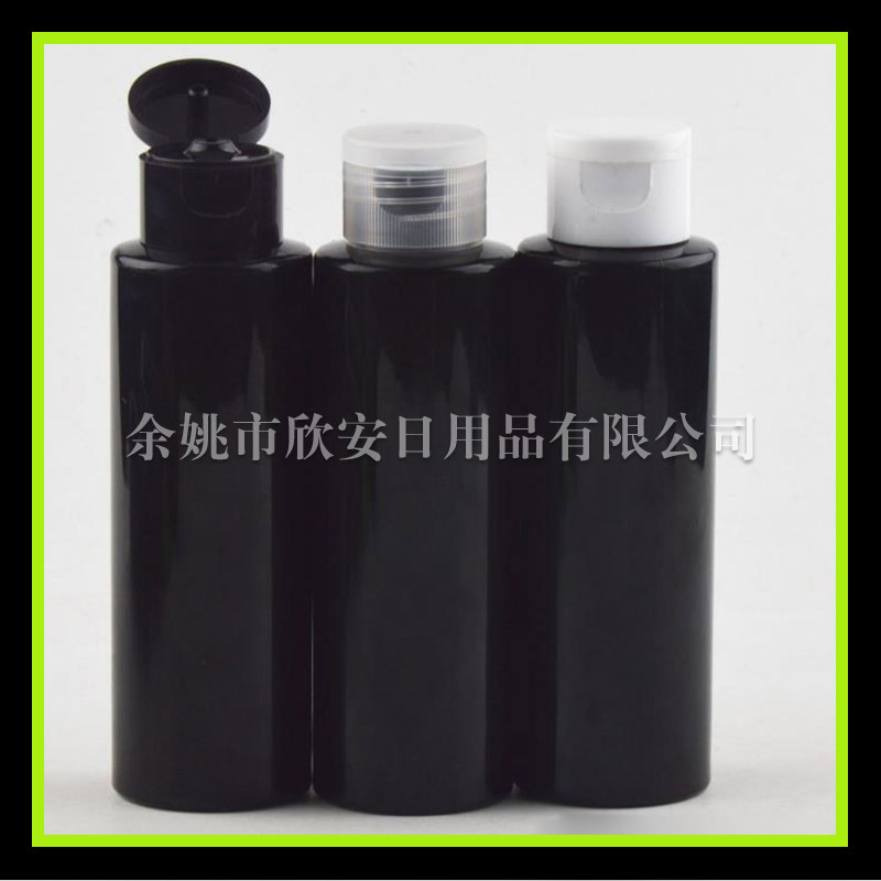 平肩pet瓶120ml翻盖瓶 避光黑色胶瓶 爽肤水瓶 护肤水瓶 蝴蝶盖瓶