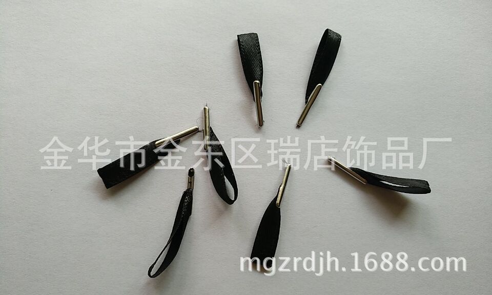 厂家批发5MM宽织带对折打卡扣半包头铁扣绳子织带绳扣提手绳