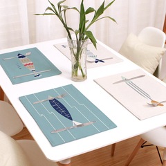 地中海北歐簡約清新幾何棉麻中西餐墊隔熱墊餐杯墊餐桌墊盤墊茶墊