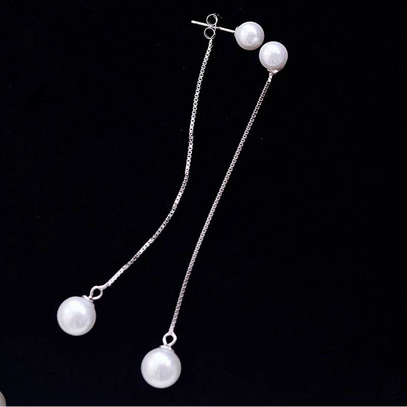 Fashionable earrings with tassels, accessory, silver 925 sample