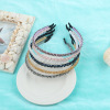 Hair accessory, double row fishing line, headband with beads, crystal, 2021 collection, new collection, Korean style