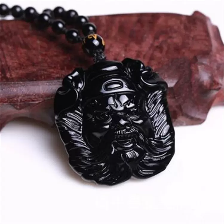 批发 黑曜石钟馗挂件 项饰吊坠 挂件 男女款