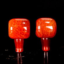 天然冰花龙纹红玛瑙玉髓藏式三通佛头佛塔 佛珠星月菩提籽DIY配饰