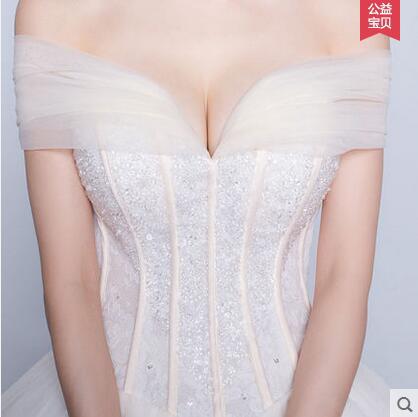 2019 new foreign trade cross Amazon wedding dress one shoulder wedding dress