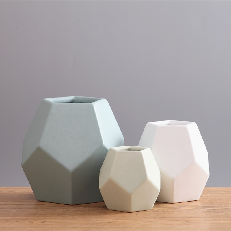 Nórdico creativo florero de cerámica decoración moderna minimalista decoración del hogar sala de estar comedor arreglo floral flor seca al por mayor