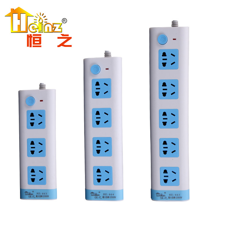 厂家直销3孔4孔5孔多孔新款上市663新标准新款接线板5孔插座