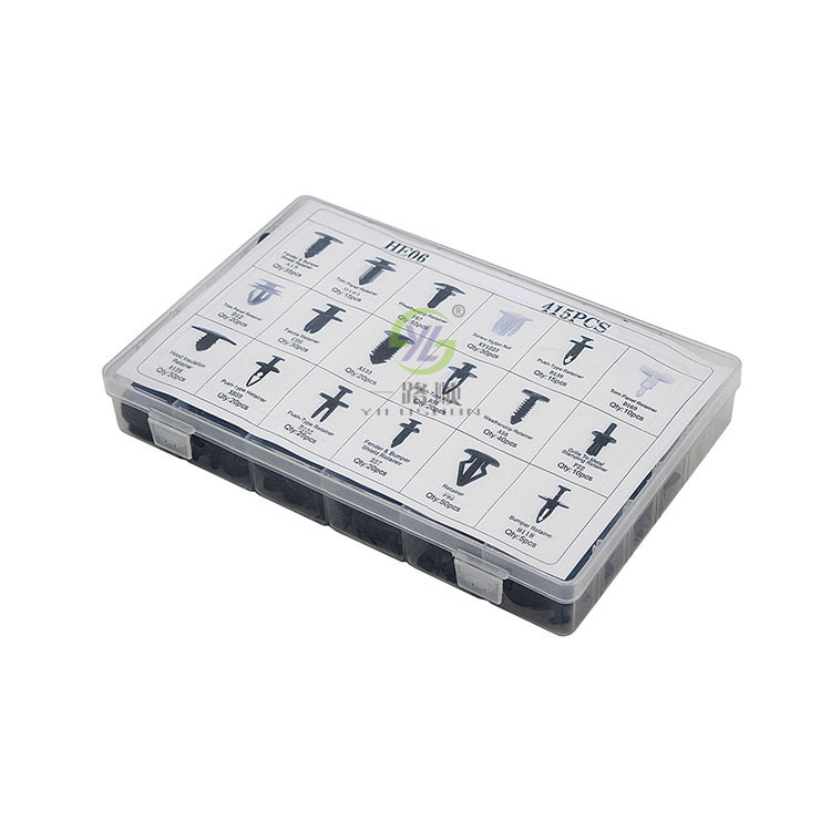 Adecuado para Ford 415 unids en caja hebilla combinación traje nylon clip plástico remache hebilla de expansión HE06
