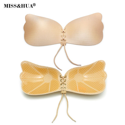 new pattern Ice cream goddess wire drawing ventilation invisible Bras Gather Underwear Drawstring Chest paste wholesale