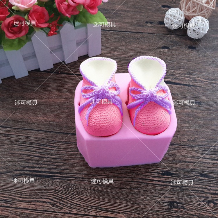 Zapatos forma de molde de pastel de fondant molde de jabón hecho a mano molde de silicona líquida decoración de la torta herramienta para hornear