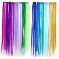 Cross-border foreign trade, a clip of 32 colors of straight hair extensions, colored hair extensions, wigs that can be permed and blown, one-piece seamless hair extensions
