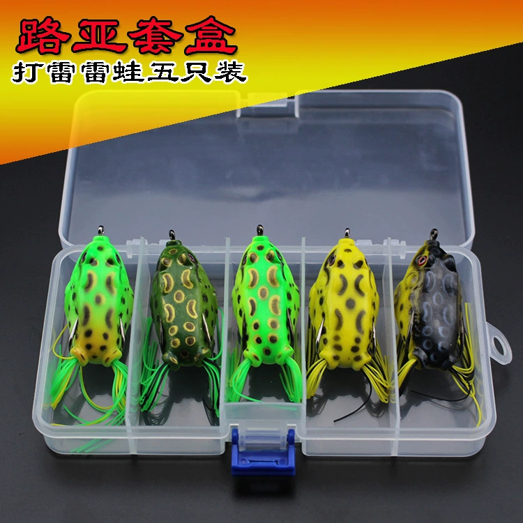Программное обеспечение Black Fish Frog поддельная приманка коробка, набор Lutonga подпружиненный лягушачий набор приманок, приманка коробка с черным костюмом