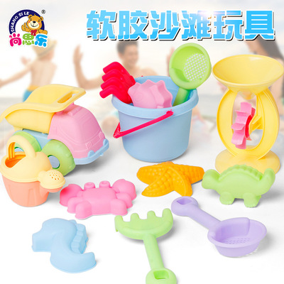 新品軟沙灘車玩具套裝 沙灘桶套裝兒童過家家玩沙玩水寶寶玩具