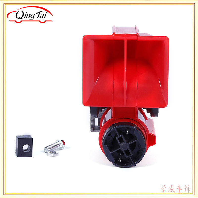 Factory direct sales of car horns, red 12V air pumps, snail horns, and wholesale of car and motorcycle electrical horns detail image 9