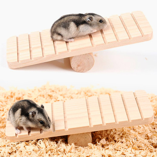 Amazon hamster golden bear wood exercise toy solid wood swing anti-slip grinding swing