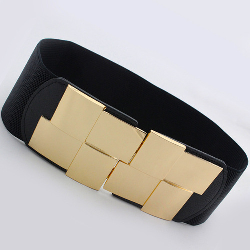 Metal buckle, fashionable and versatile, decorative girdle for women, geometric elastic belt for women, loose and tight girdle, dropshipping
