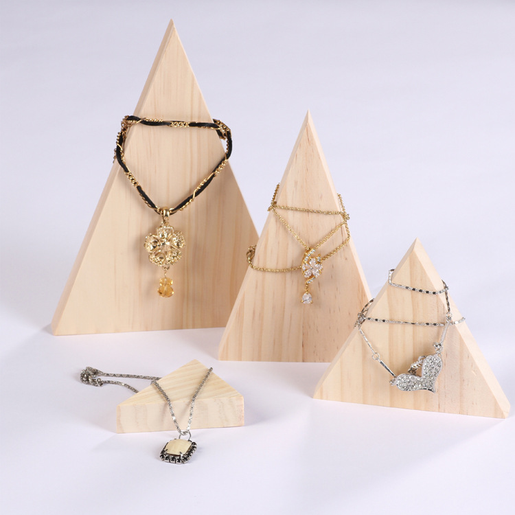 安洛逸原木饰品架几何三角组合展示架项链手链展示道具橱窗摆件