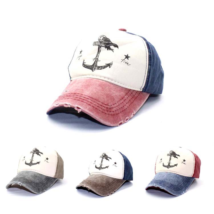 Anchor Print Baseball Cap for Men Women Multi Color