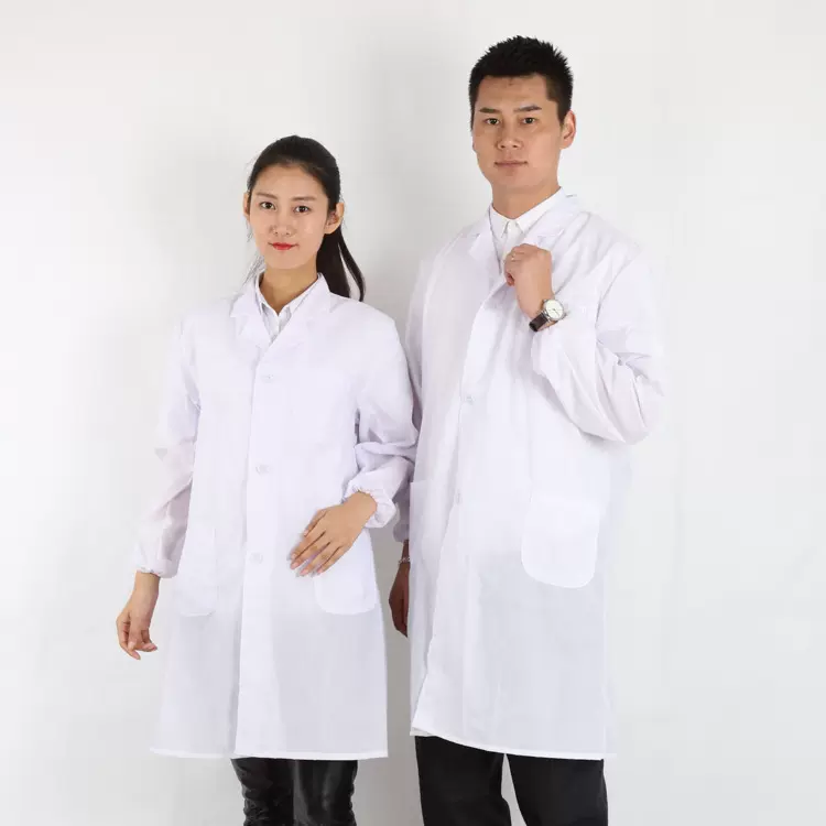 厂家批发长袖白大褂 学生白大衣 实验室面粉厂食品厂工作服印字