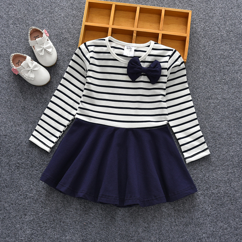 童裙春秋款儿童连衣裙 韩版女童棉长袖修身可爱宝宝公主裙批发