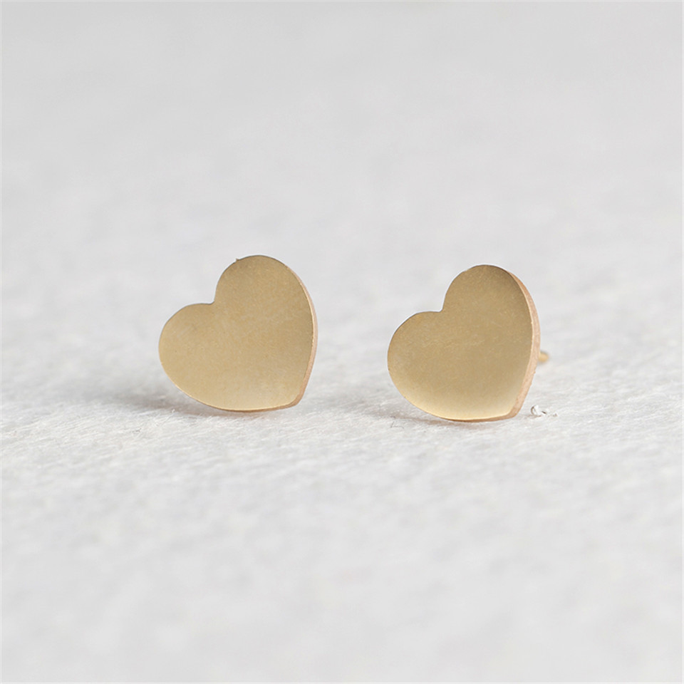 Simple Heart-shaped Stainless Steel Earrings Wholesale display picture 8