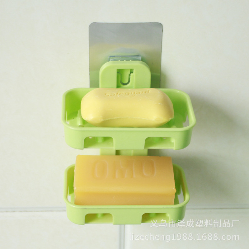 originality No trace Wall 513 soap box/square Soap holder double-deck Soap box Shower Room Leachate