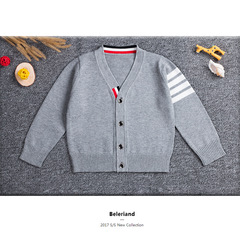 Custom processing of new children's sweater for export, TB children's Korean style cotton boys' knitted sweater jacket