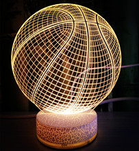 创意3D立体篮球LED台灯小夜灯个性亚克力板3D展示投影灯