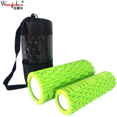 EVA Hollow Yoga Pillar 3-Piece Set Fitness Foam Roller Muscle Relaxation Rollercizer Wolf Bar Set Yoga Pillar Net Bag