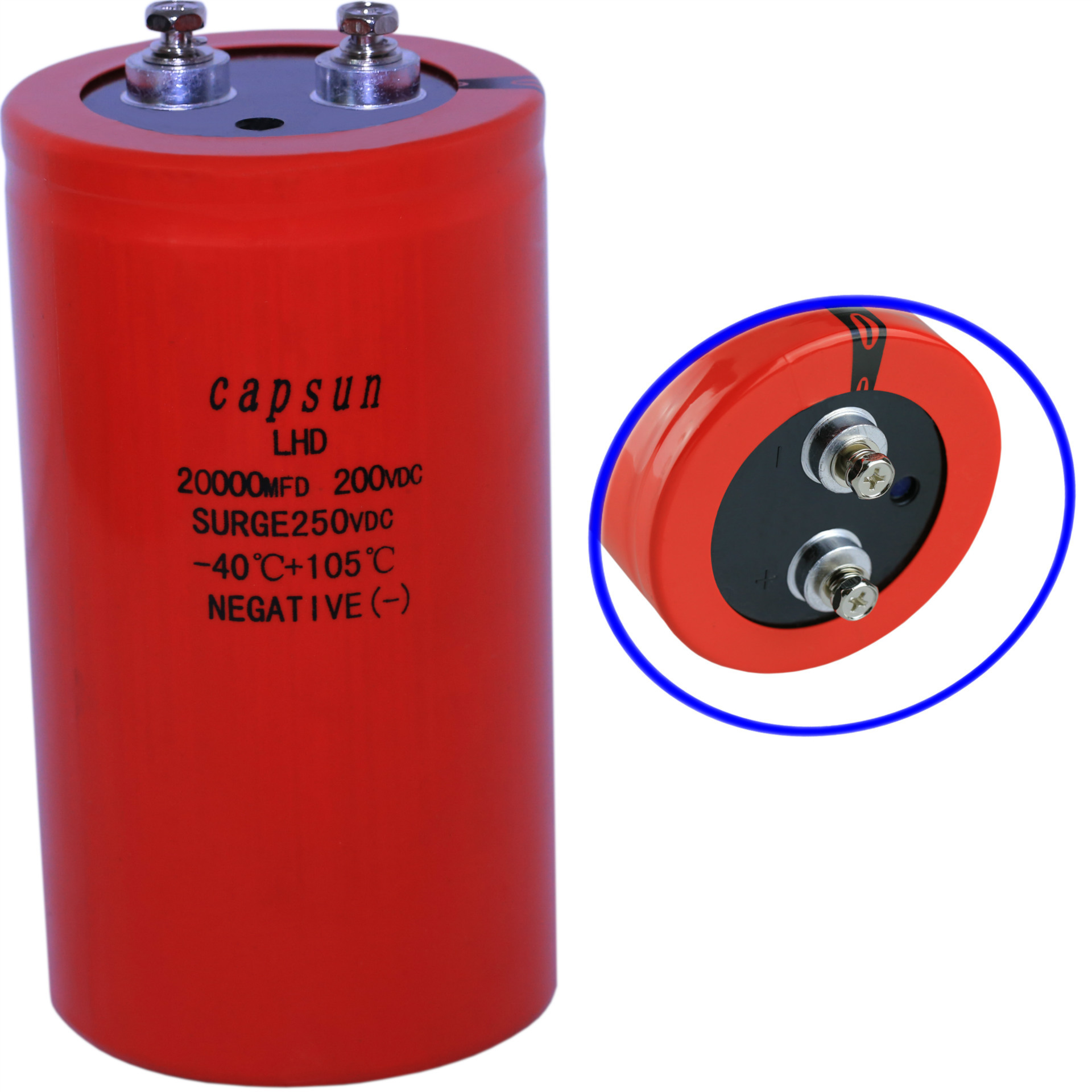 口罩激光喷码机电容 螺栓20000UF200v 青佺电解电容电容厂家