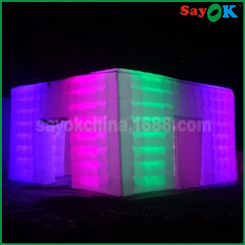 定制水立方充气帐篷 LED灯光充气方形充气帐篷 牛津布大帐篷