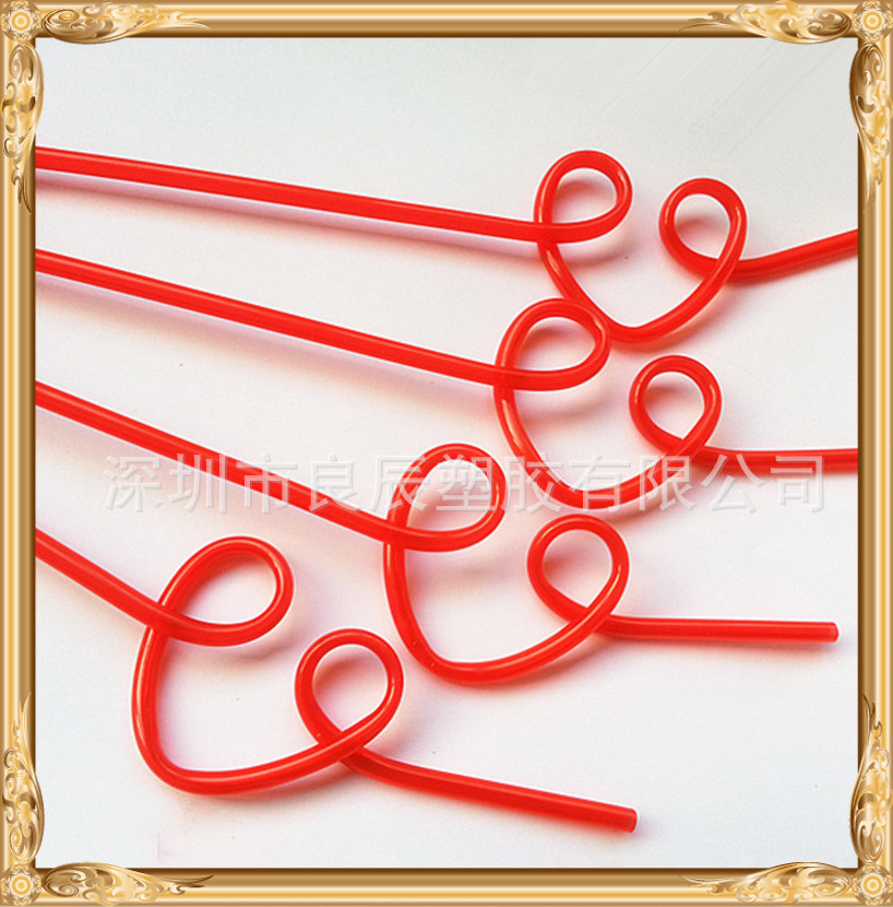 厂家直供PVC造型吸管 饮料果汁硬管爱心吸管可多次使用