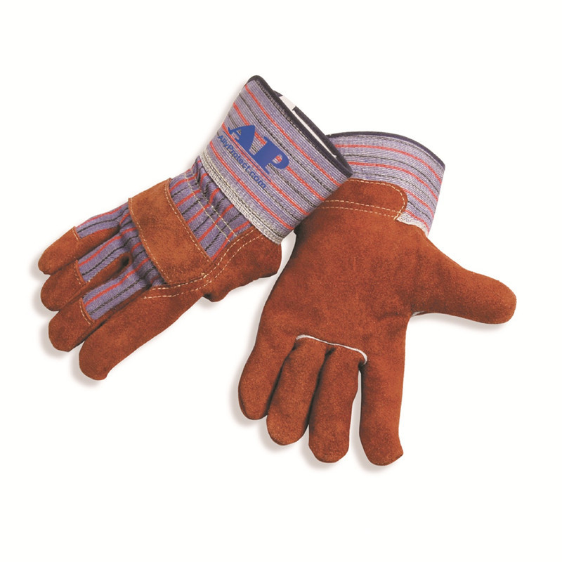 友盟AP-2206咖啡色全掌手套 手腕加强半皮手套 搬运铸造机械手套