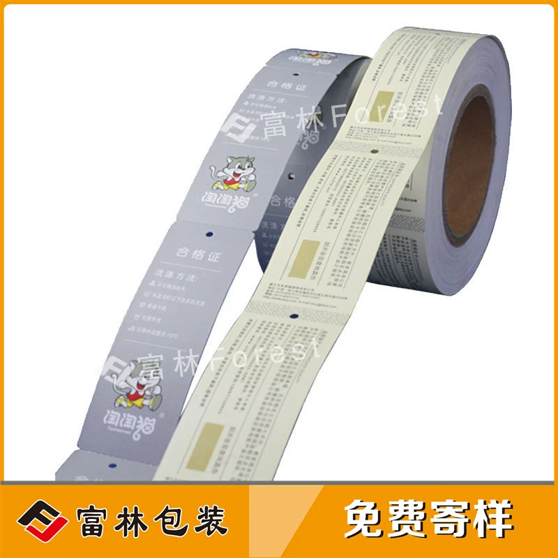 Подгонянный двухсторонний крен печатания может напечатать горячий штемпелевать Серебряный анти -- подделывать бирку одежды