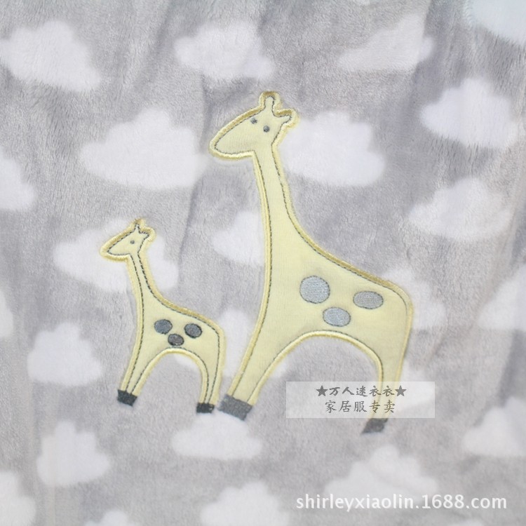 白云 黄长颈鹿法兰绒 童毯 (14)