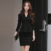 Fake two sexy V-neck slim fit wrap buttocks long sleeved dress
