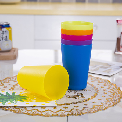 0279 Plastic Colorful Dine together Drinks Beer mug lidless horn Cup Solid Plastic Saliva glass