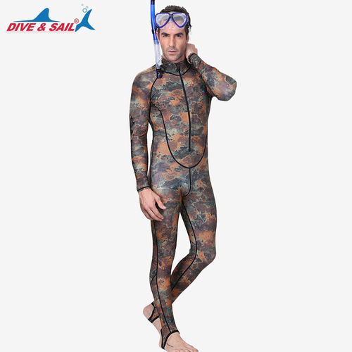 Manufacturer wholesale camouflage wetsuit men's multifunctional one-piece sun protection wetsuit front zipper swimsuit swimsuit