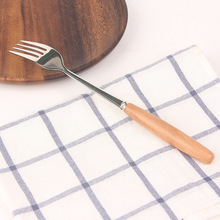 270AAY2.日本zakka精品.木柄西餐叉-304不锈钢正餐用叉