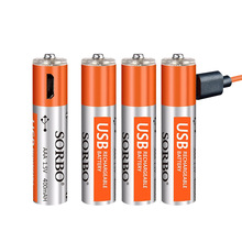 usb七号充电电池aaa充电器套装智能4节通用1.5v可冲锂电