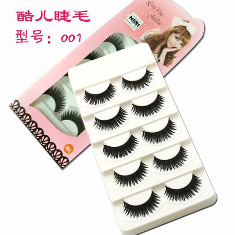 Dense false eyelashes for eyelashes, 5 pair, natural makeup