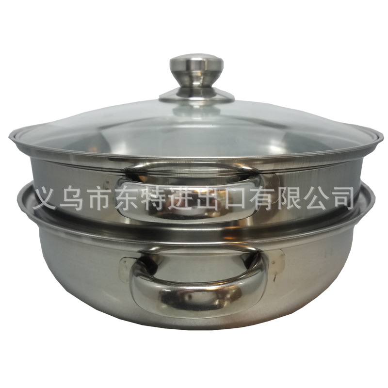 Factory direct sales: 4-piece set of stainless steel cookware, double-layer steaming pot, rice sieve, 3-piece set, gift set detail image 6