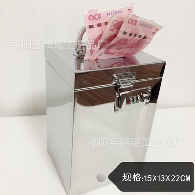 stainless steel Notes Piggy bank Opening Coin adult children Boys and girls Metal Piggy bank password Lock