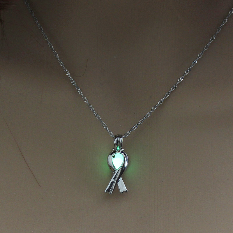 Hot-selling Halloween Simple Hollow Luminous Tie Pendant Necklace Wholesale Nihaojewelry display picture 4