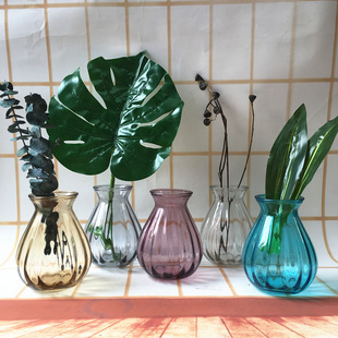玻璃花瓶小清新欧式花瓶水培瓶居家装饰创意客厅干花插花摆件