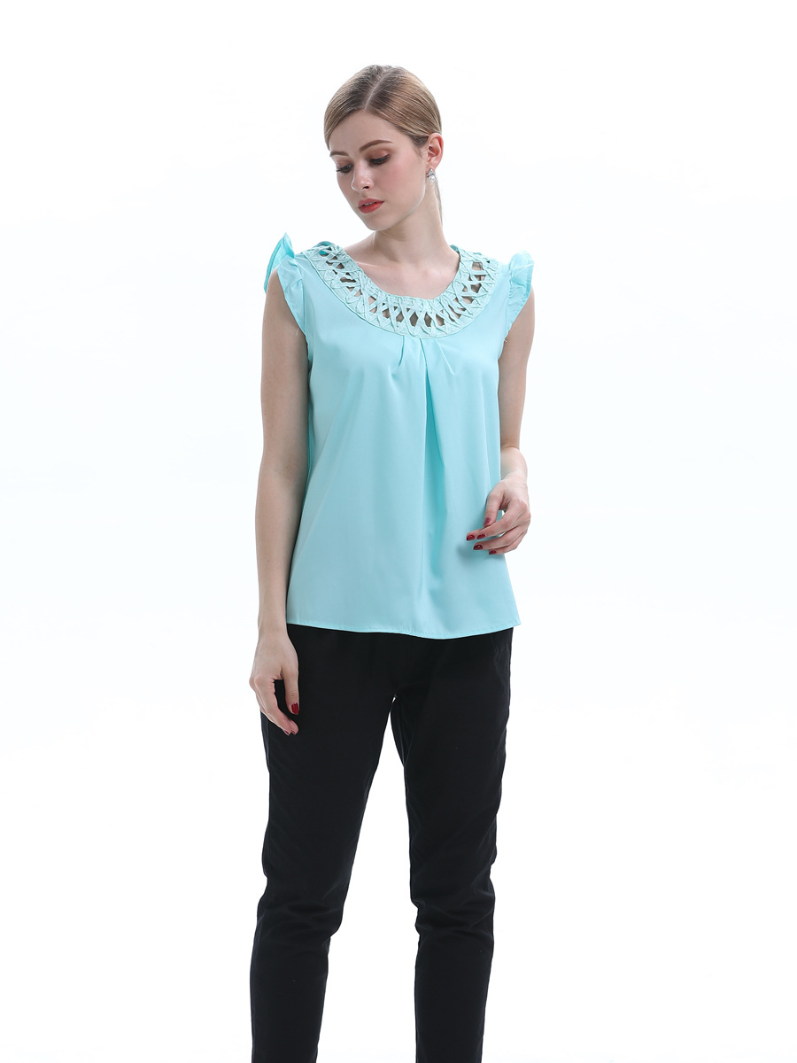 solid color loose ruffled top  NSJR36769