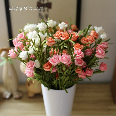 [City shore B0077 ] Nine little roses PE foam Artificial Flower Artificial flower Silk flower Plastic flowers Factory Wholesale