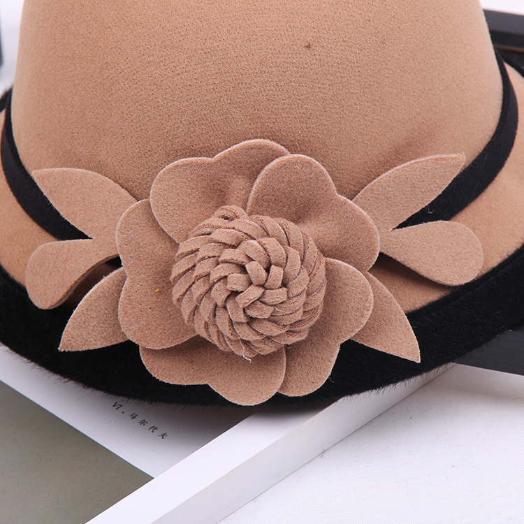Women's Fashion Flower Flat Eaves Fedora Hat display picture 7