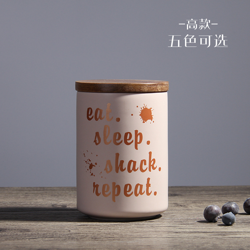 Nórdico cerámica sellada tarro de almacenamiento cocina caramelo té tarro con tapa ins decoraciones para el hogar al por mayor