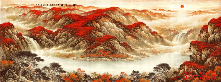  鸿运当头国画山水 左右逢缘风景 客厅装饰仿真画芯65-296详情13