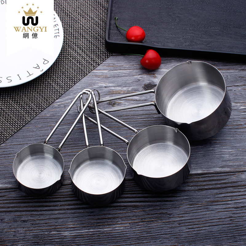 厂家直销不锈钢量勺 量杯4件套装 线柄量匙 调料量勺 咖啡量勺|ms